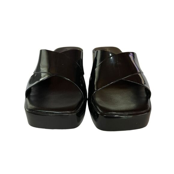 Jeffrey Campbell Bubblegum Shiny Black Chunky 90s Platform Slide Sandal Size 6 - Picture 6 of 11